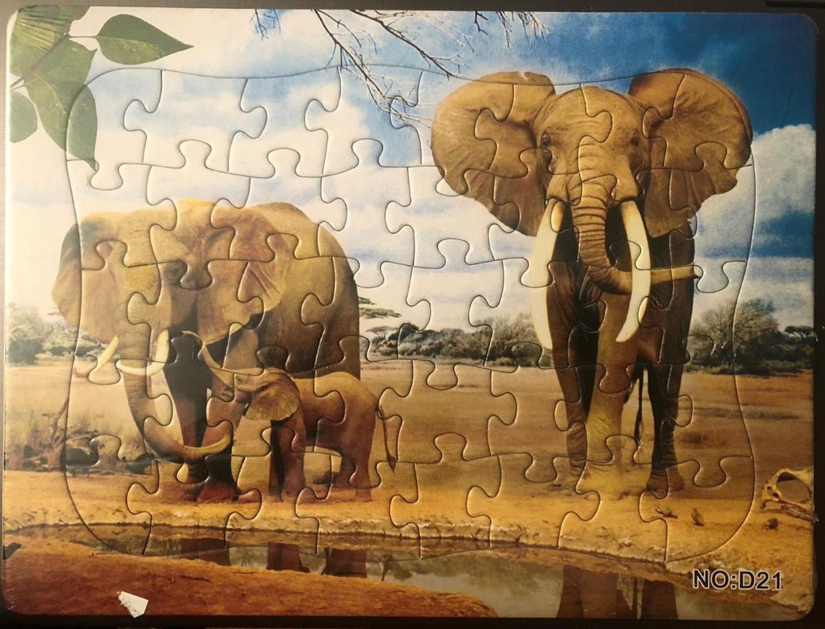 Kinderpuzzel olifant 28 cm x 21 cm
