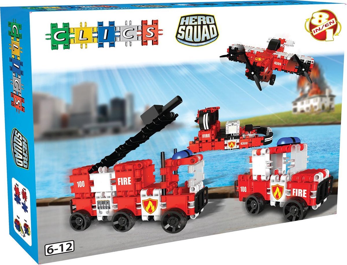 CLICS HERO SQUAD BRANDWEER BOX 8 IN 1