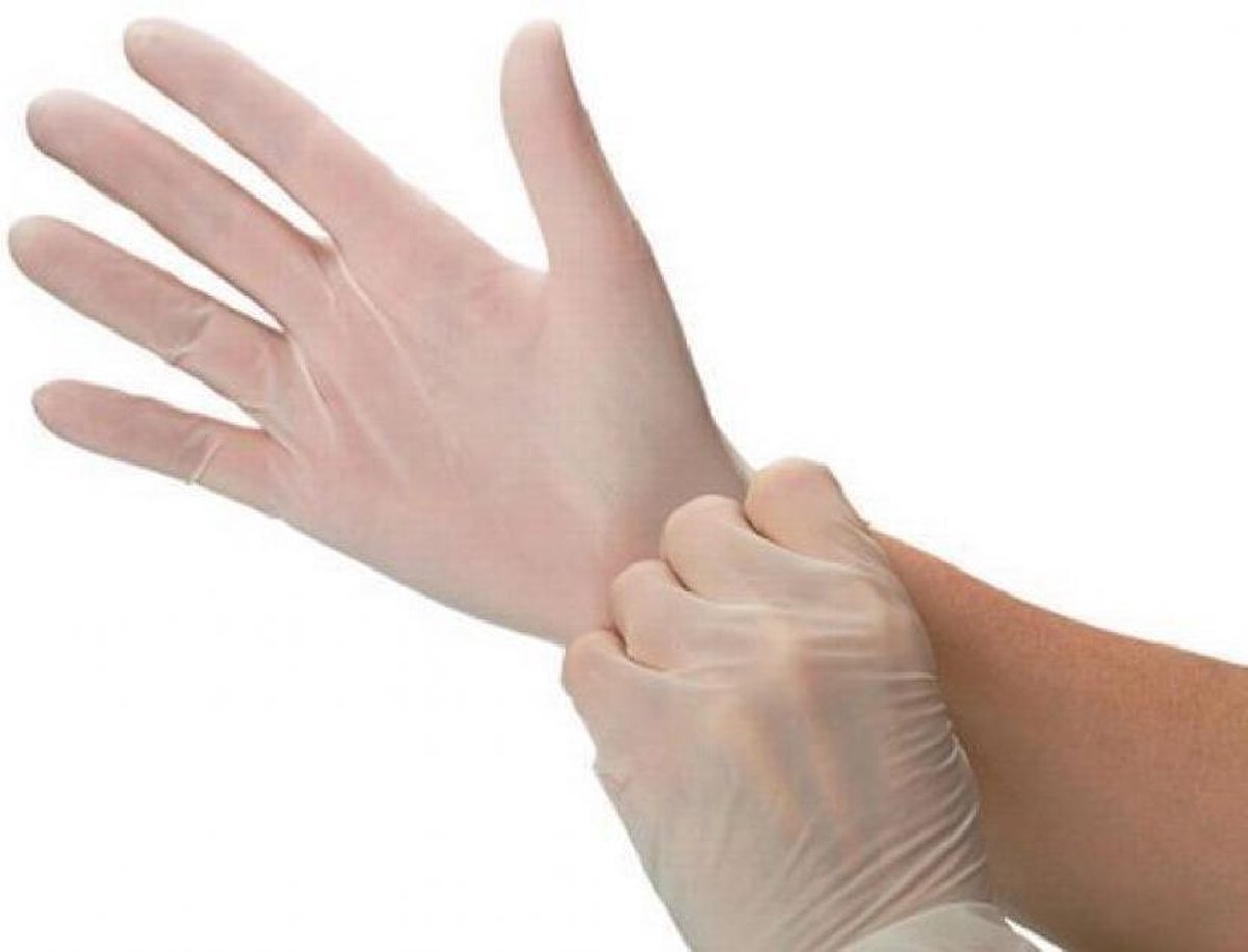 Handschoenen Wegwerp Vinyl - ongepoederd - latex vrij - Wit - Maat L - 100 stuks