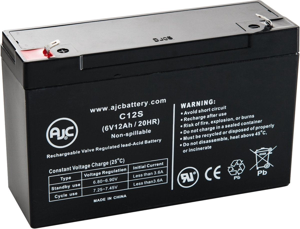 Deltec PRB 500 (6V12Ah) 6V 12Ah UPS Noodstroomvoeding Accu - Dit is een AJC® Vervangings Accu