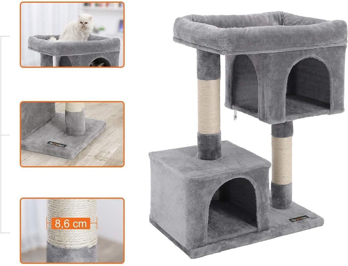 Nancy's Lichtgrijze Krabpaal  - Speelhuis Voor Katten - Klimboom 84CM