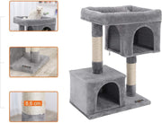 Nancy's Lichtgrijze Krabpaal  - Speelhuis Voor Katten - Klimboom 84CM