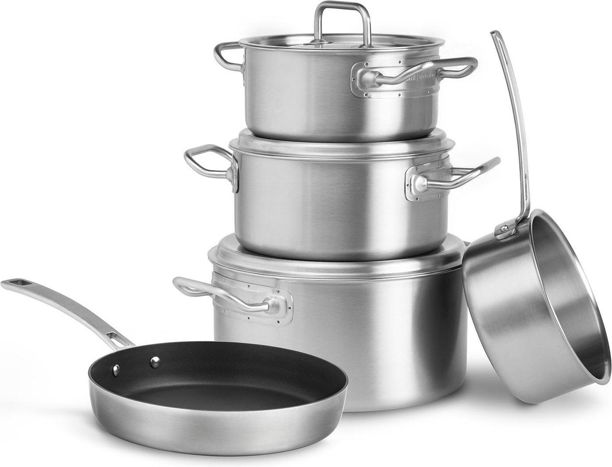 Tri-Ply pannenset - roestvrijstalen deksel - 5-delig incl. Pan