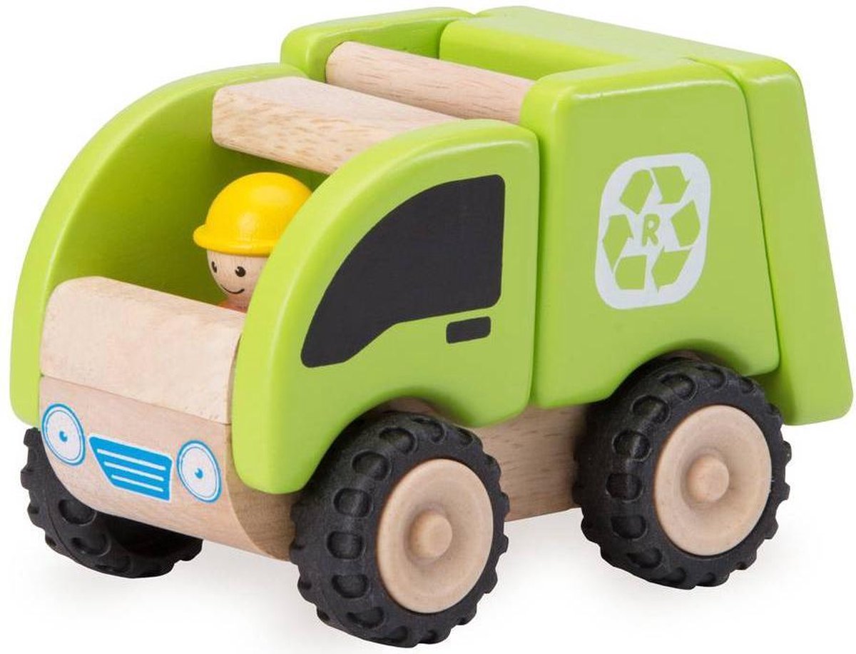 Houten speelgoedvoertuig Vuilniswagen