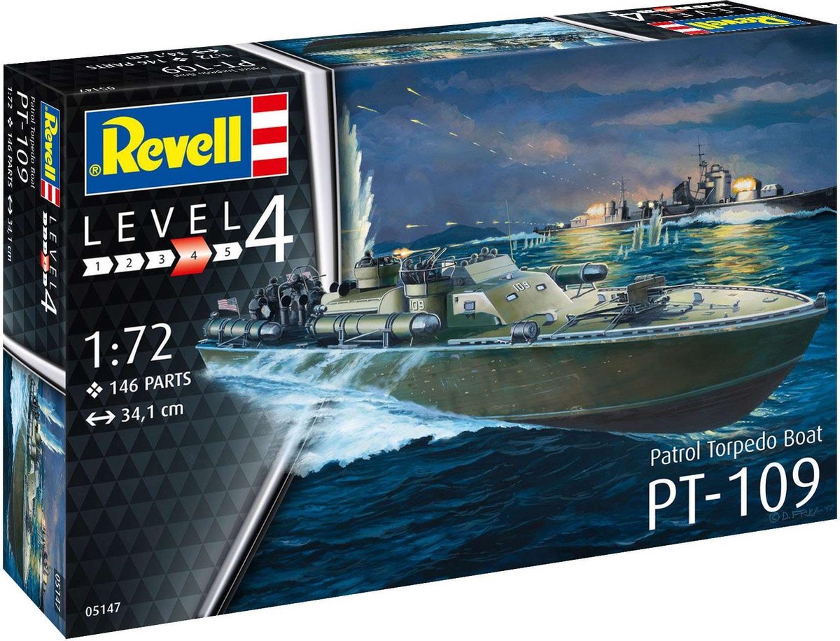 1:72 Revell 65147 Patrol Torpedo Boat PT-109 - Model Set Plastic kit