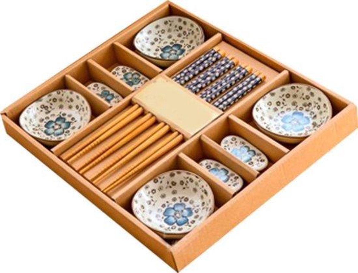 Winkrs | Sushi set voor 4 personen - Keramiek Japans servies; kommetjes