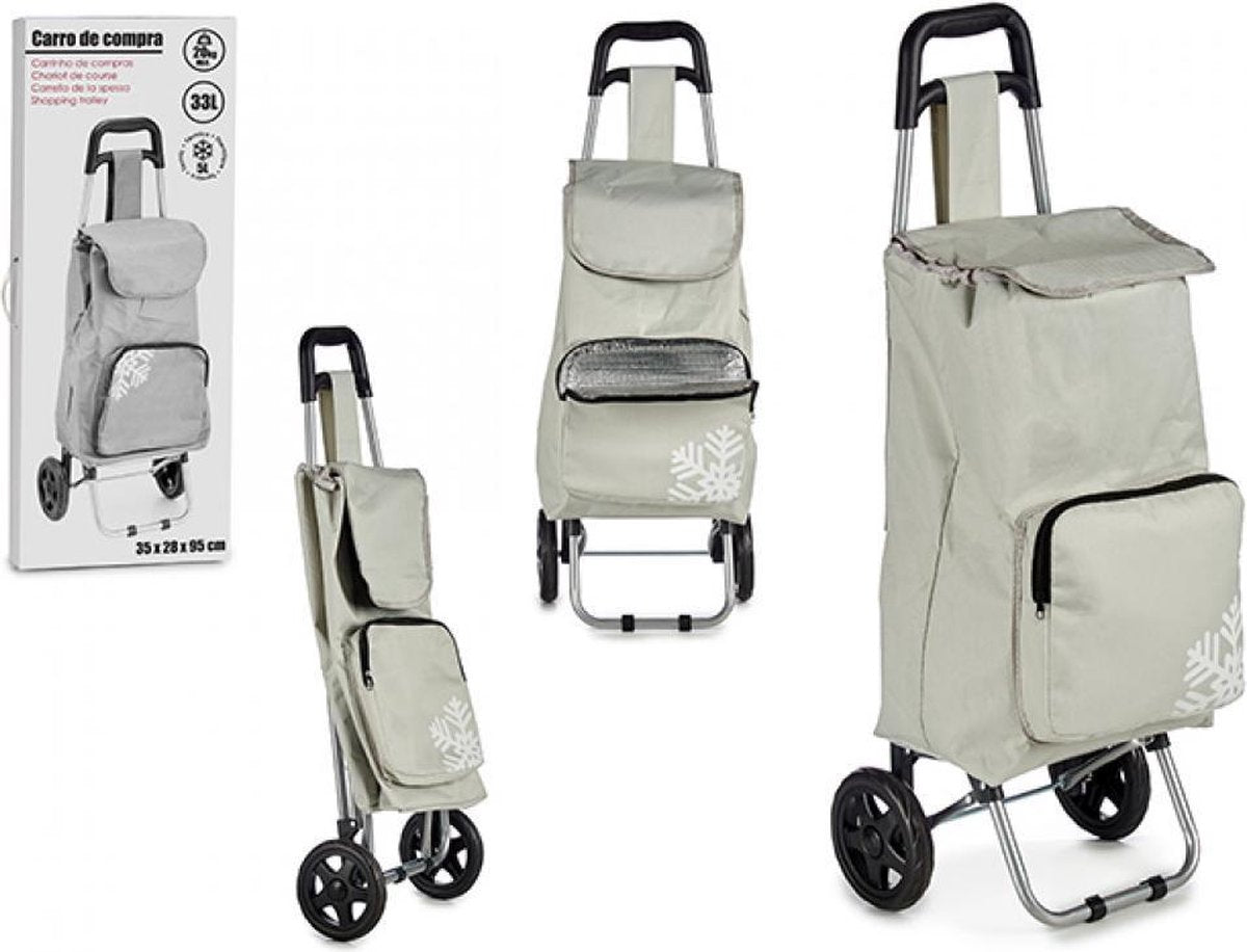Boodschappentrolley - Trolley - Serveerwagen - Trolley op wieltjes - Trolley boodschappenwagen - Koelvak - Boodschappen - Trolley koffer handbagage - Drank trolley