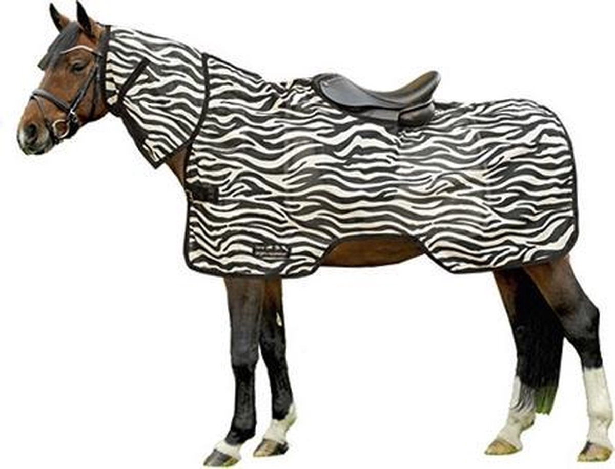 Vliegenuitrijdeken -Zebra- wit/zwart 215