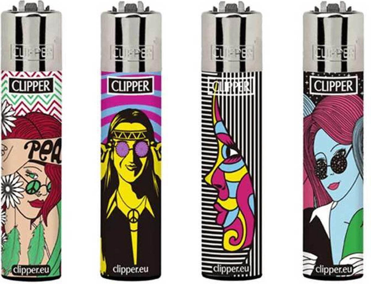 Clipper Aansteker - Hippie Girls - 4 stuks
