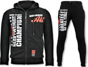 Local Fanatic Exclusieve Heren Joggingpak - Muhammad Ali Sport Set - Zwart - Maat: XL