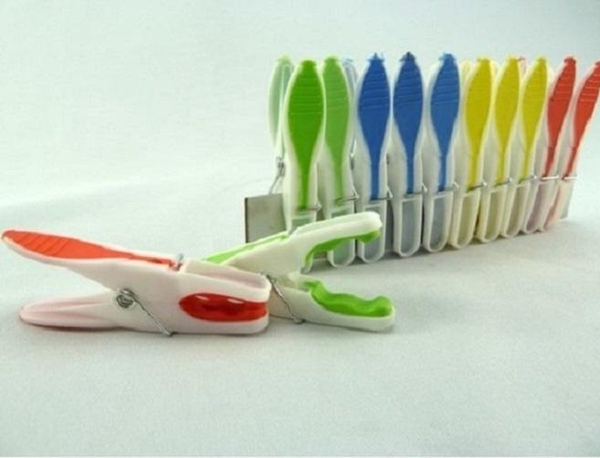 Wasknijpers softgrip pak a 12stuks (set van 2)