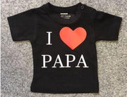 Baby shirt zwart met opdruk ''I ......PAPA'' maat 80
