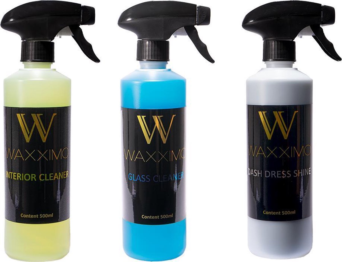 Waxximo Interieur glans VOORDEELSET - Interieur reiniger auto - Cockpitspray glans - Glas reiniger - Dashboard schoonmaken