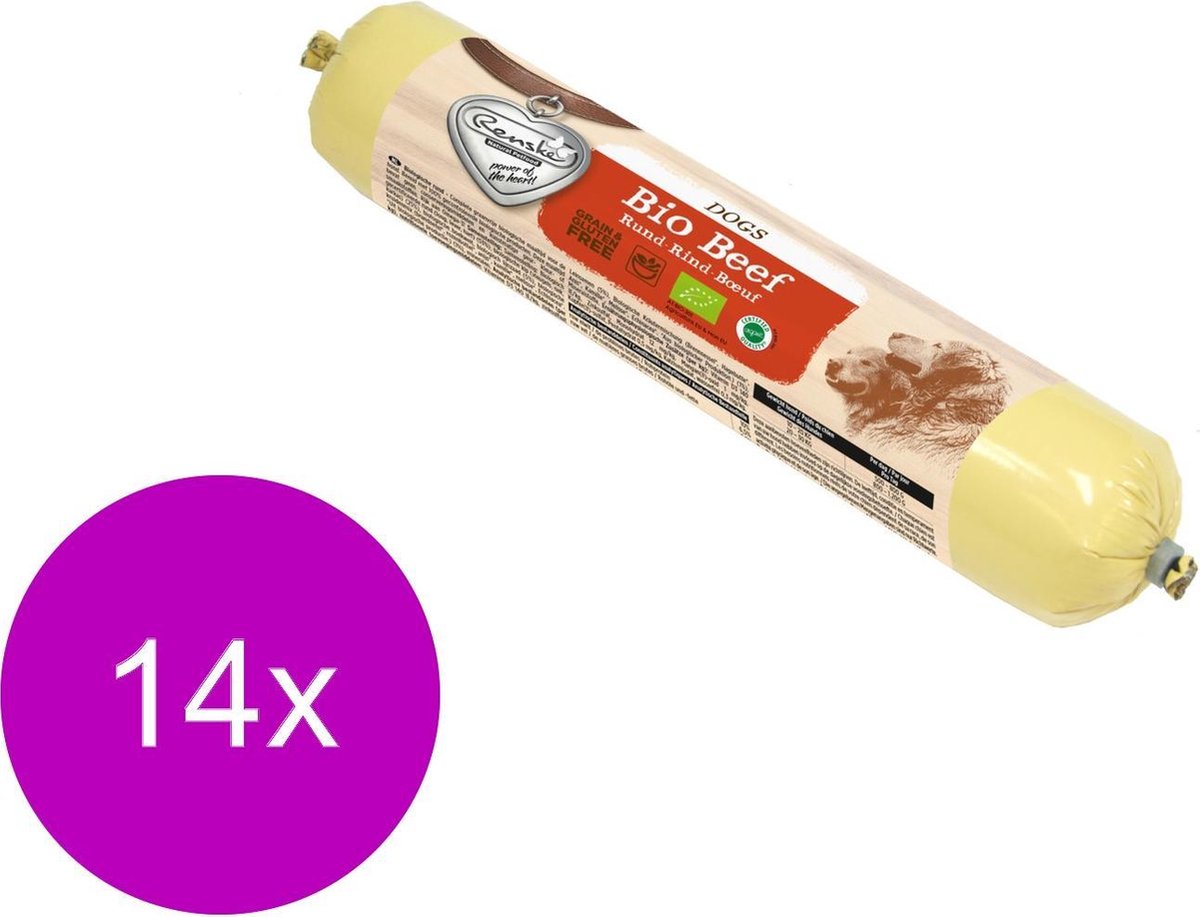 Renske Adult Bio Worst 500 g - Hondenvoer - 14 x Rund Graanvrij