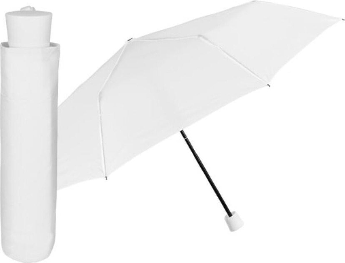 Perletti Mini-paraplu Basic 98 Cm Fiberglas Wit