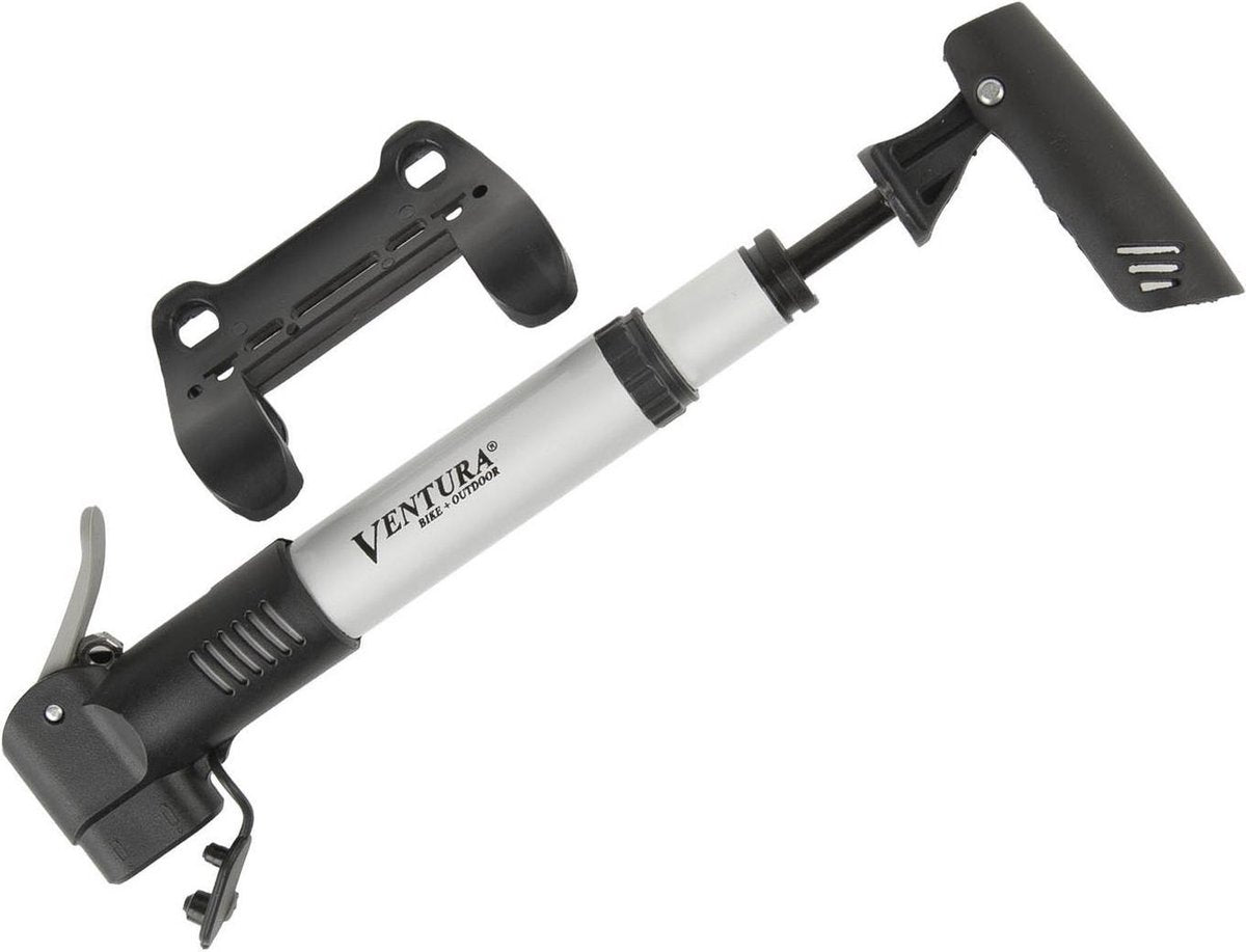 Ventura Fietspomp Mini Dubbel Kopstuk Telescoop Opvouwbaar T-handvat