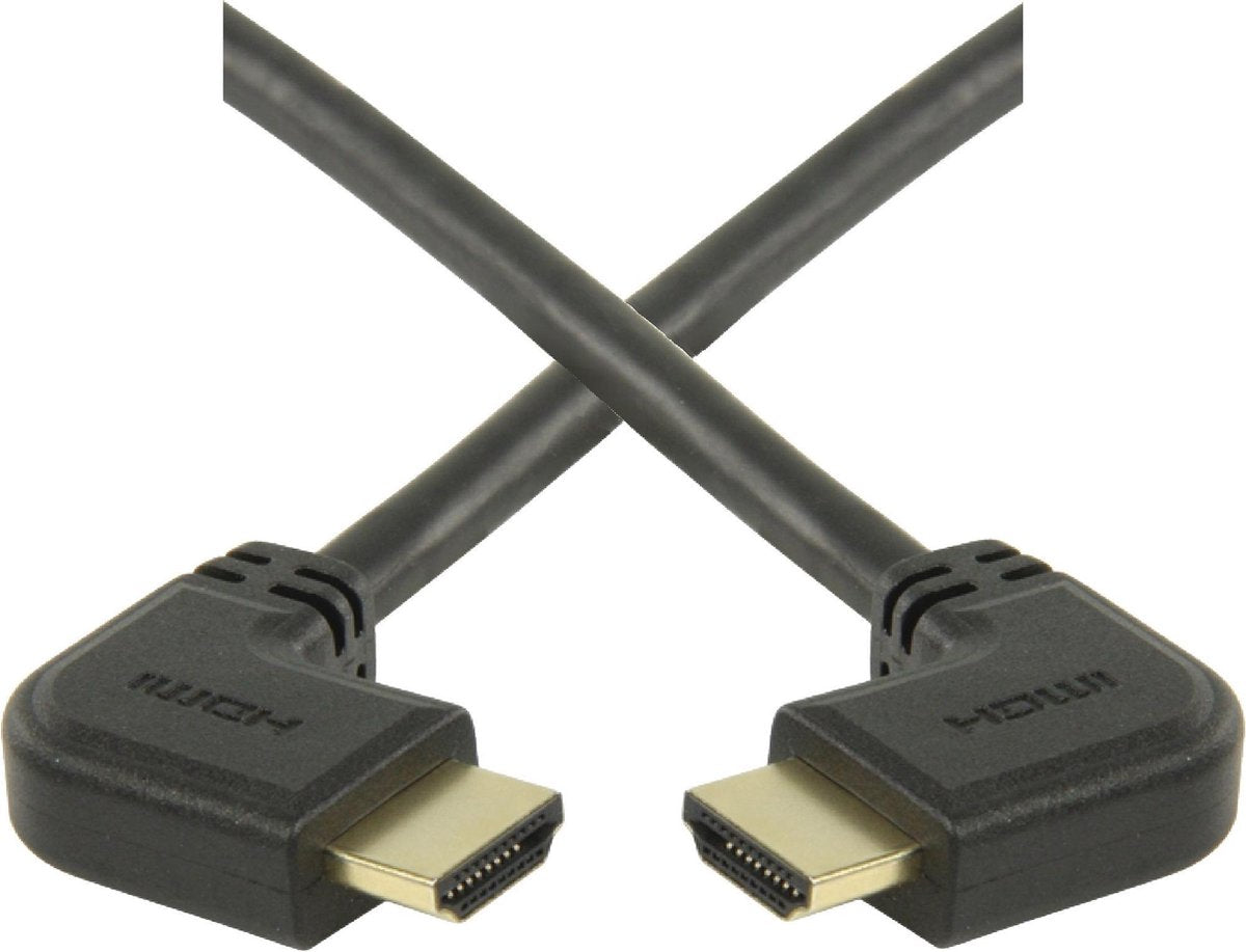 Coretek HDMI kabel - 90° haakse connectoren (links/rechts) - versie 1.4 (4K 30Hz) - 0
