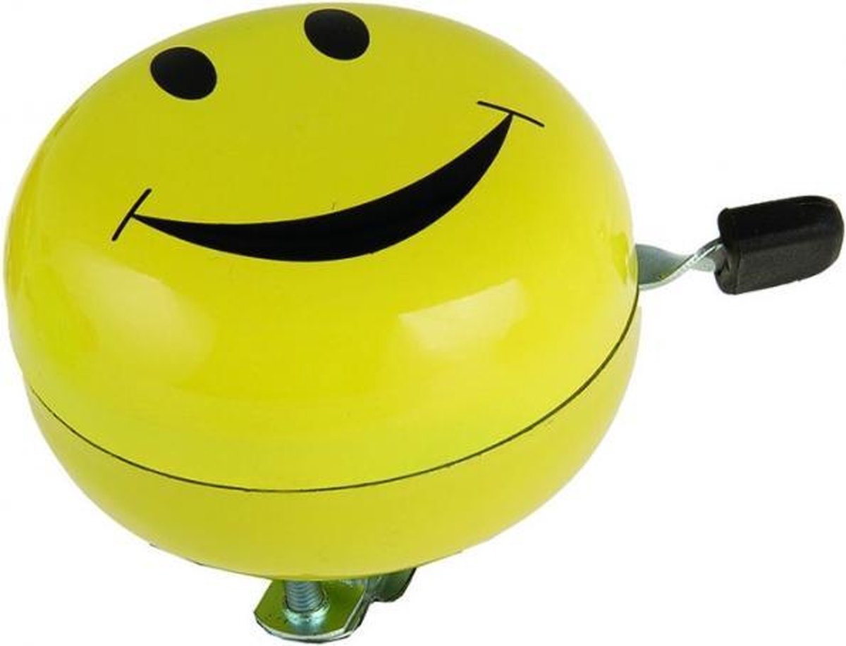 Fietsbel M-Wave Ding-Dong ø80mm - Smiley Geel