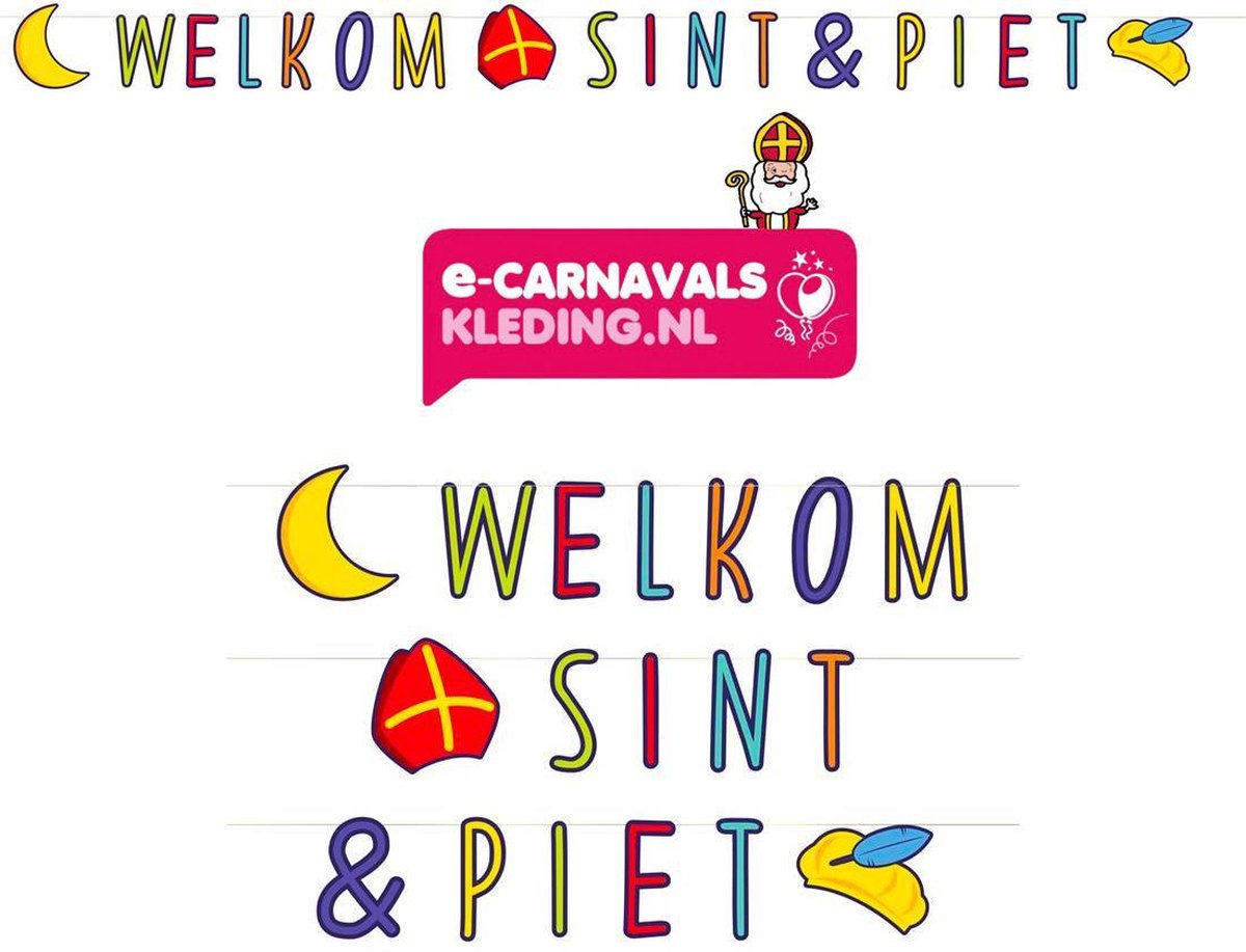 Sinterklaas letterslinger | Welkom Sint & Piet | Sinterklaas decoratie | Sint & Piet