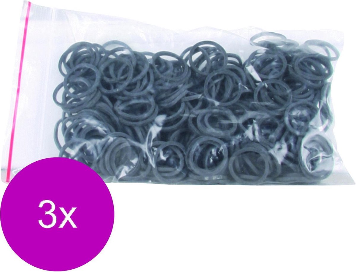 Waldhausen Elastiekjes Zak 50 g - Paardenverzorging - 3 x Zwart