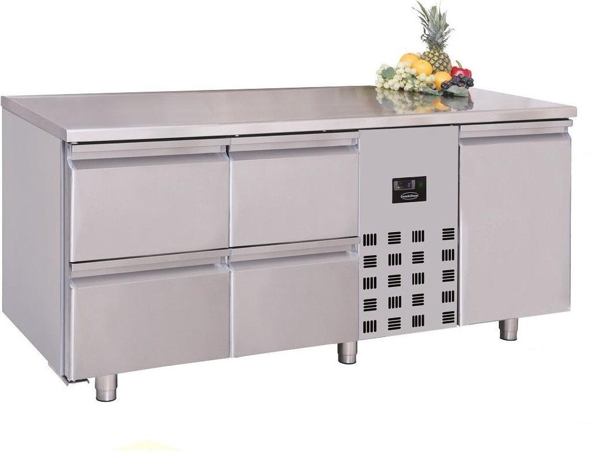 Professionele Koelwerkbank | 1 deur & 4 laden | Mono Block | Pro Line | Combisteel | 7489.5365 | Horeca