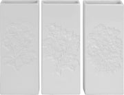 3x Witte radiator bak waterverdampers 20 cm - bloemen motief - Waterverdampers voor de verwarming - Luchtvochtigheid verhogen
