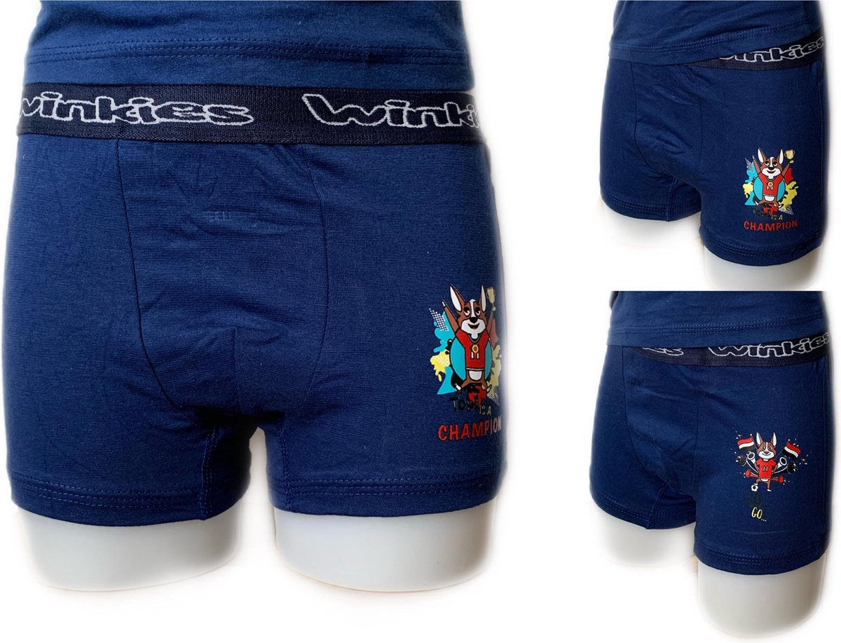 Embrator 2-stuks Jongens Boxershorts met opdruk donkerblauw maat 128/134