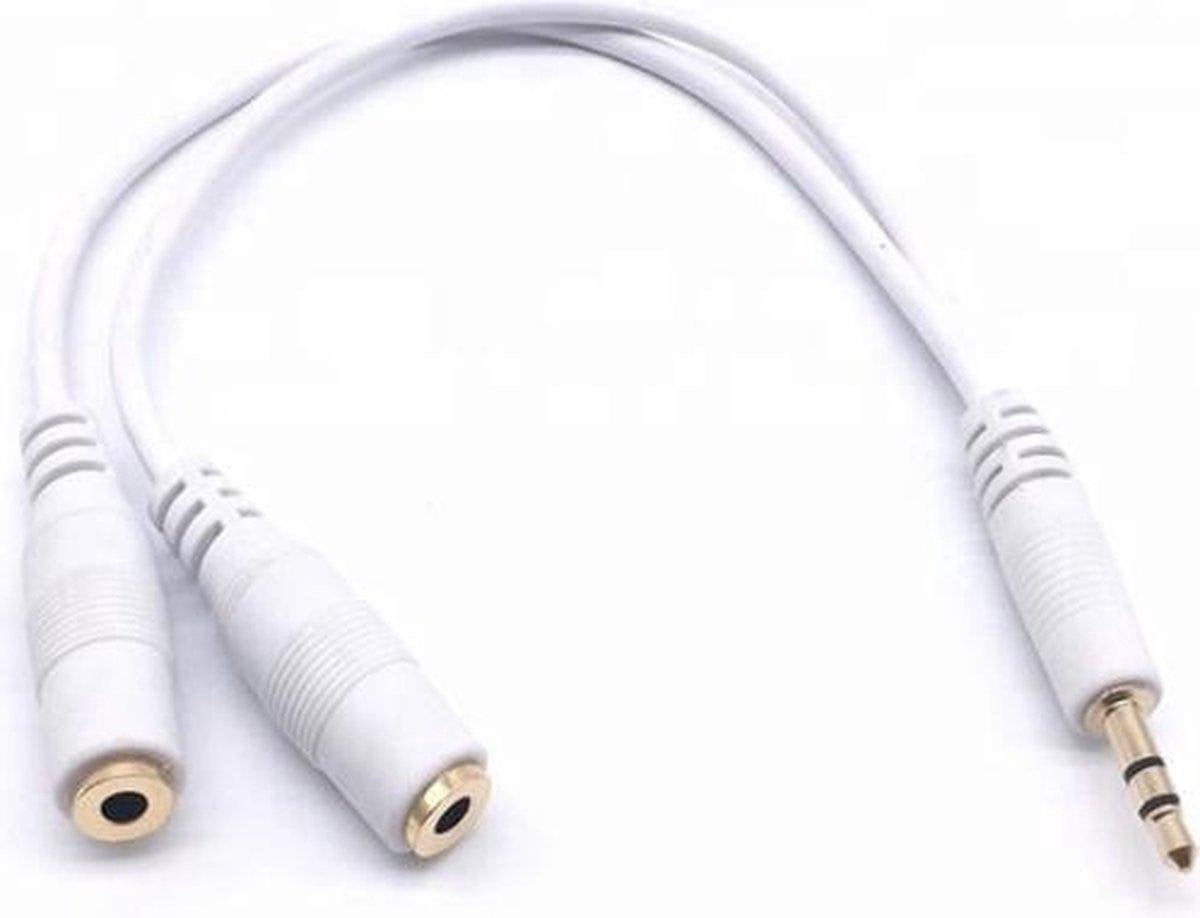 LOUZIR Audio splitter - headphone  splitter-koptelefoon splitter- 3.5mm -Wit