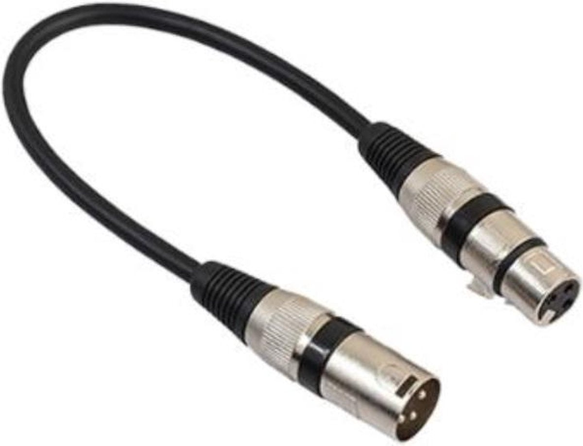 Coretek XLR (m) - XLR (v) audiokabel / zwart/zwart - 0