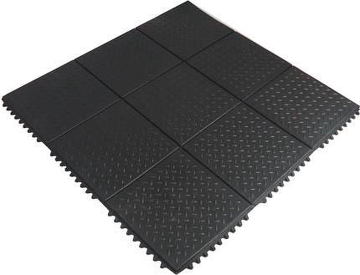 Fitnessmat 90 x 90 cm - Kliksysteem rubber