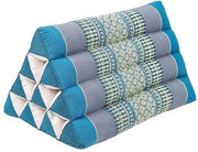 Driehoek kussen - Driehoekskussen - Thais kussen - Rug en steunkussen - Blauw/grijs
