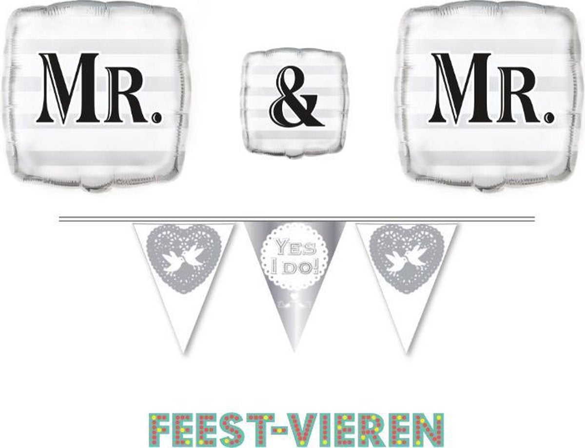 Mr & Mr folie ballonen +  Yes I Do slinger