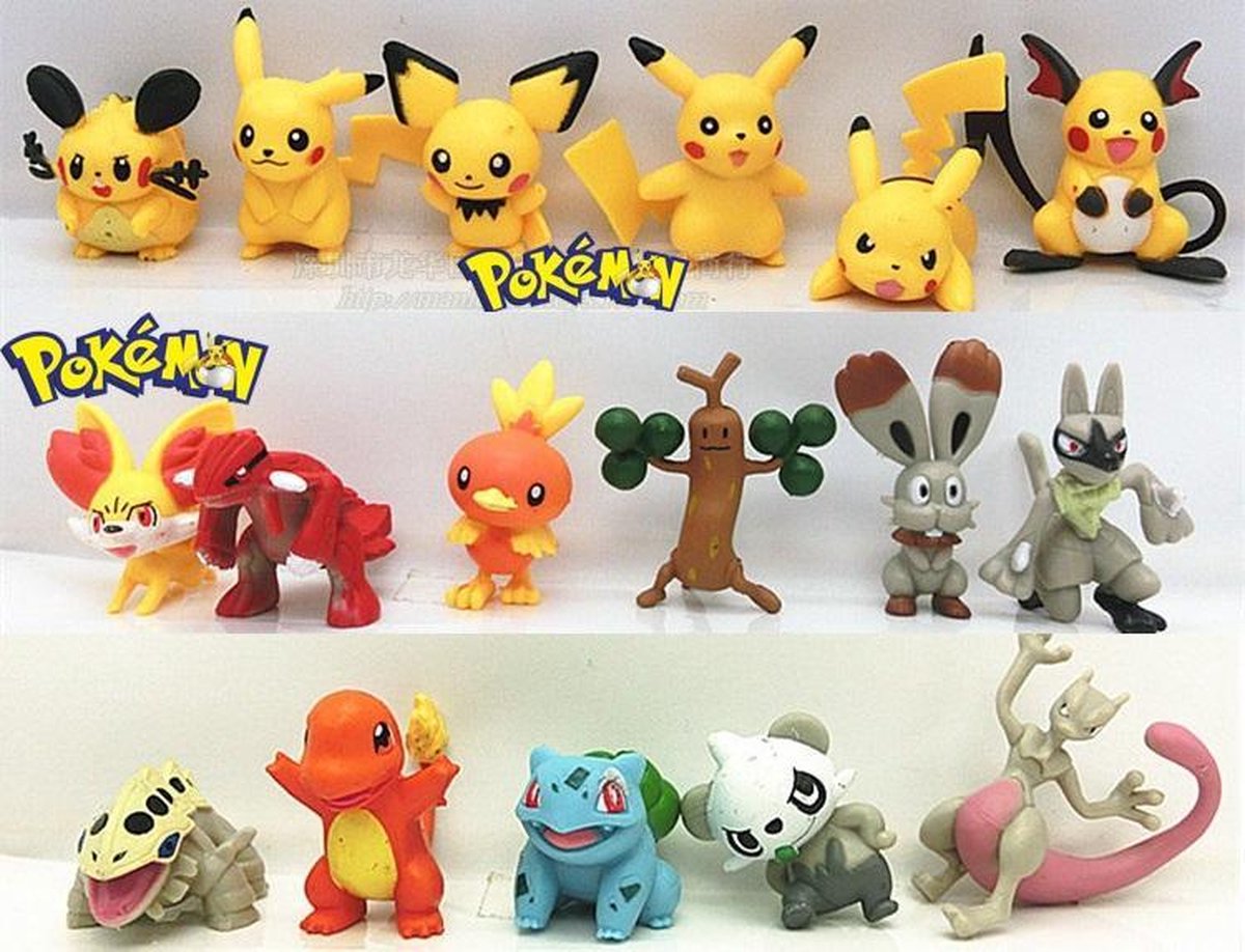 8x Pokemon speelfiguren - Set 4 - 7 cm