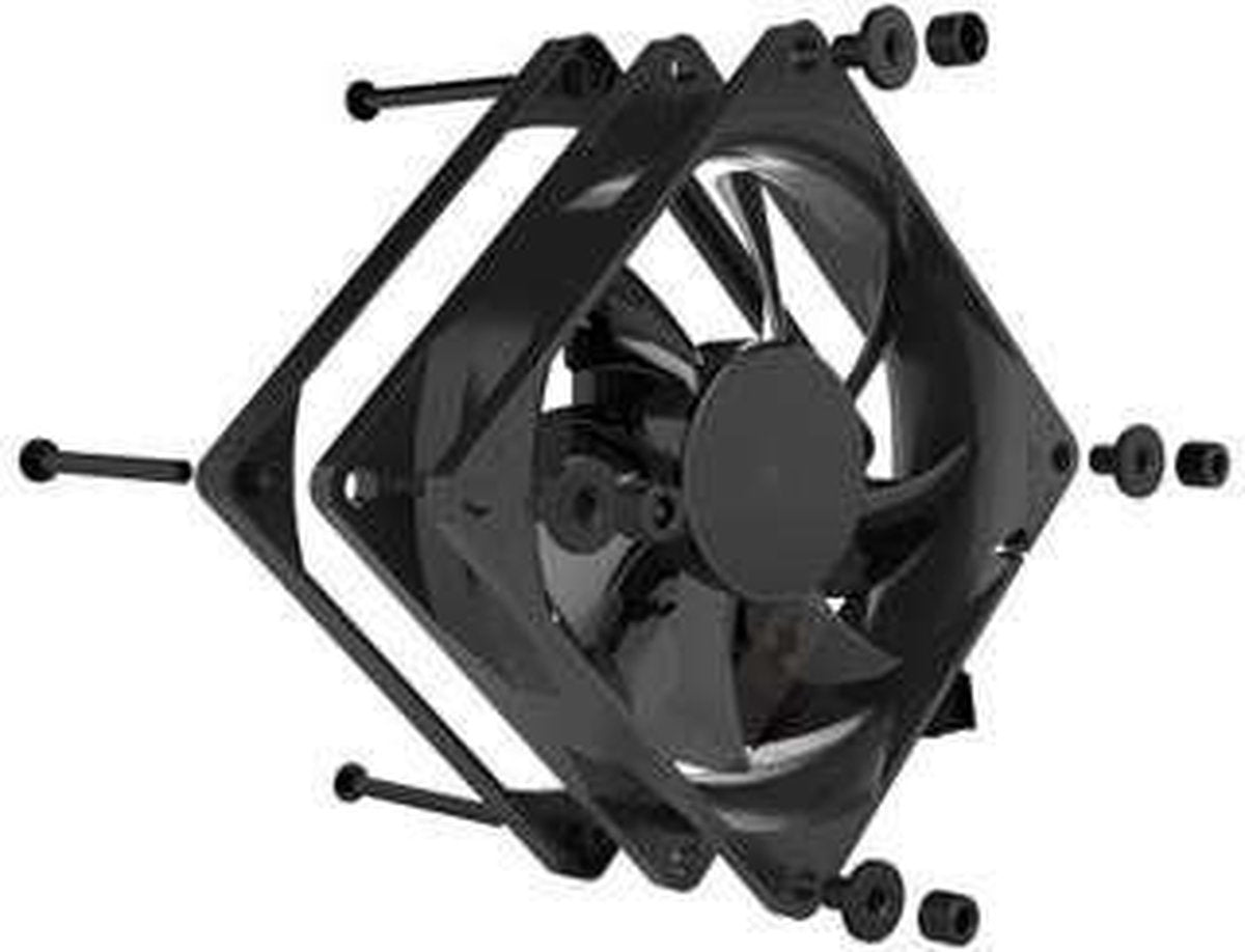 NoiseBlocker P-1 PC-ventilator Zwart (b x h x d) 80 x 80 x 25 mm