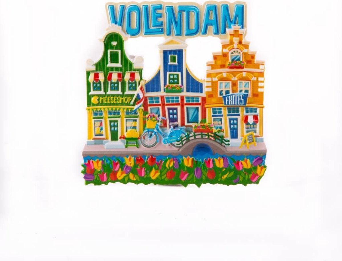 12  Stuks Magneet Polystone Volendam - Souvenir