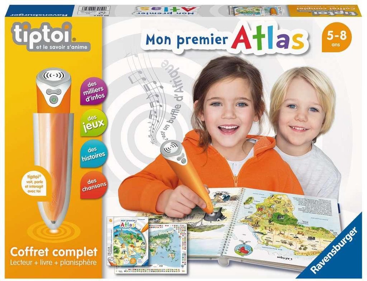 Ravensburger tiptoi® Coffret complet lecteur interactif + Livre Atlas - Franstalig