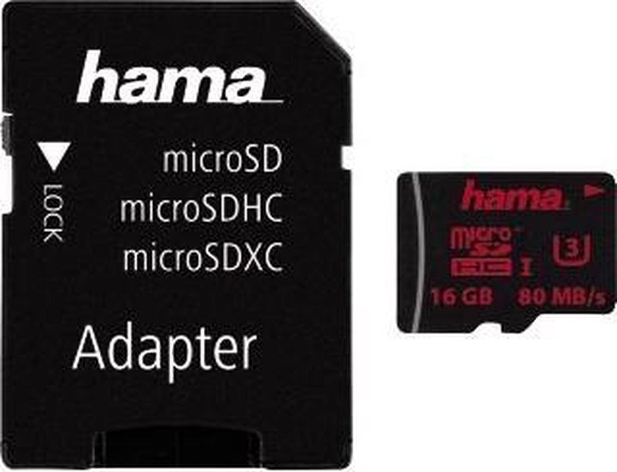 Hama 00123977 - SD Kaart - 16 GB MicroSDHC Klasse 3 UHS