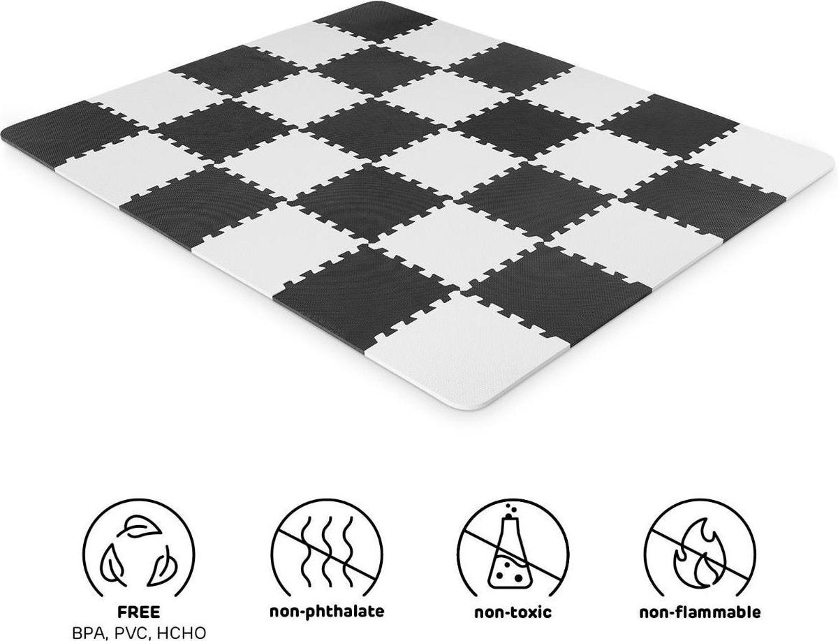 Kinderkraft Luno - Speelkleed Puzzelmat - Zwart Wit