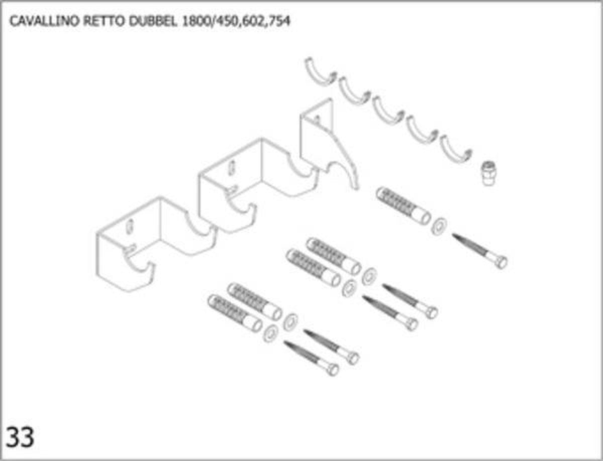 Plieger Cavallino Retto bevestigingsset designradiator dubbel Cavallino Retto breedte 450/602/754mm wit