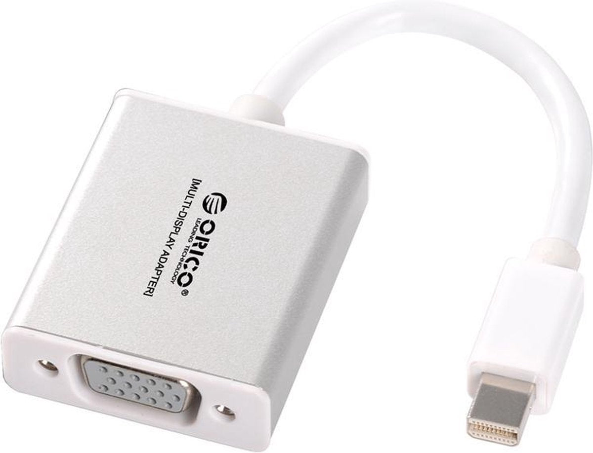 Orico -  Aluminium Mini Displaypoort naar VGA Adapter - HDTV 1920 x 1080P - 17 cm – Zilver