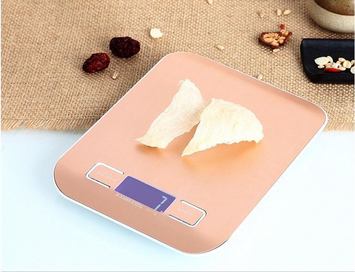 Digitale Keuken Weegschaal Melk meetschaal tot 5Kg - Rosé-goud