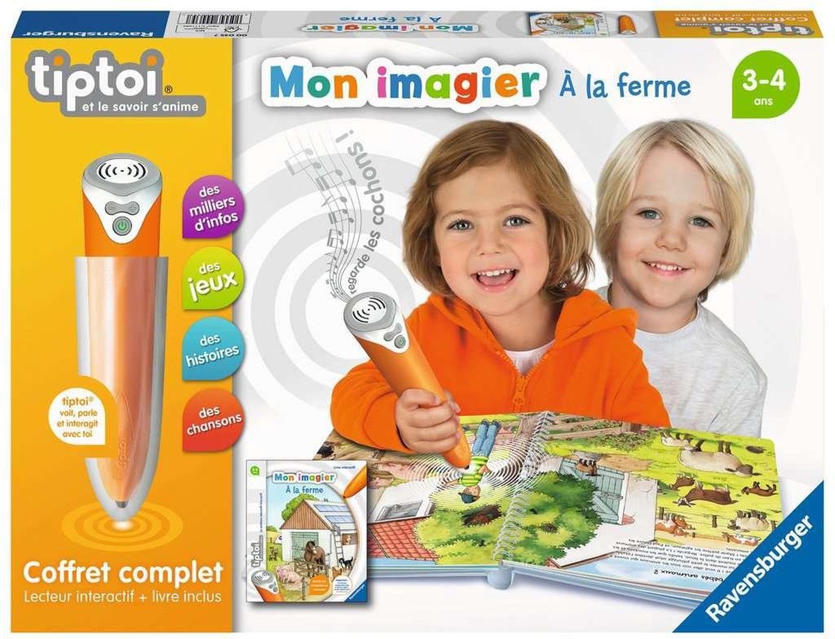 Ravensburger tiptoi® Coffret Complet Lecteur Interactif + Livre Imagier A La Ferme - Franstalig
