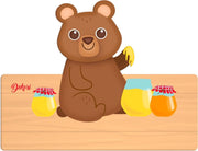 Dekori Naambord Beer Junior 25 X 16 Cm Hout Bruin 2-delig