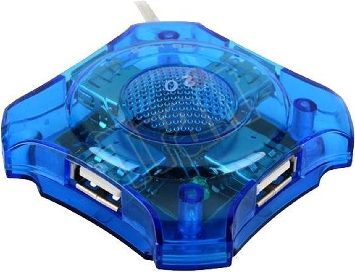 4Poort USB 2.0 Hub Blauw