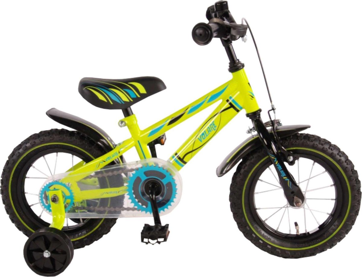 Volare Electric Green Kinderfiets - Jongens - 12 inch - Groen - 95% afgemonteerd