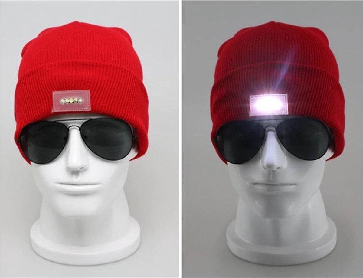 Lichtgevende Muts - Rood - Led