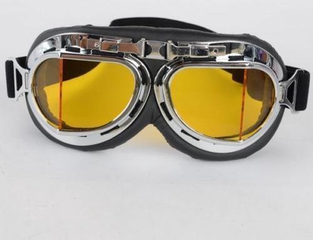 CRG chrome pilotenbril - geel glas