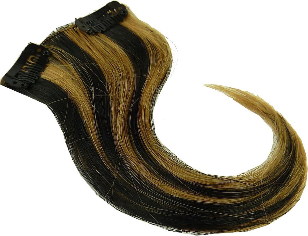 Balmain Double Hair Color Extension 15cm Clip voor echt haar - Contrast Brown