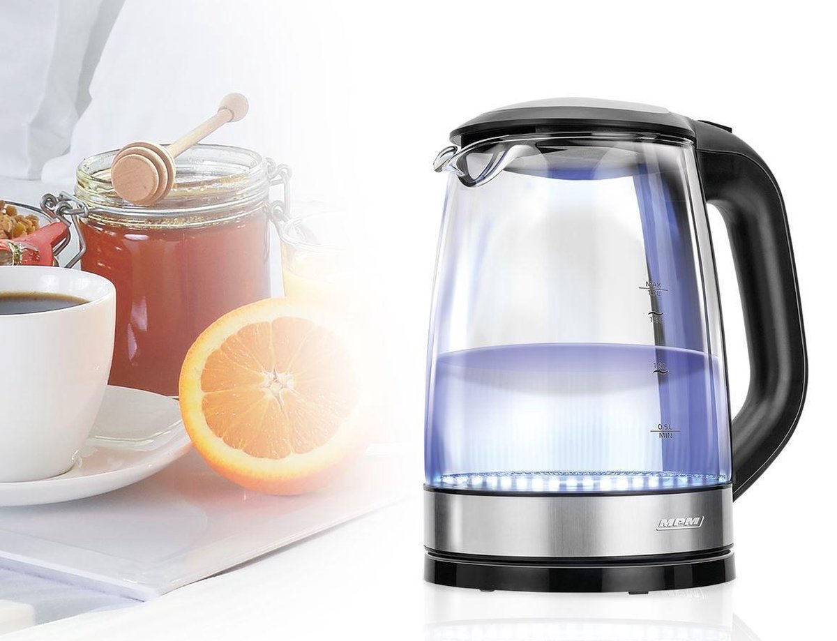 MPM - Glazen Waterkoker - LED-verlichting - 1.7 liter