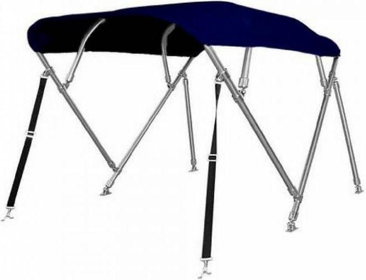 4 Boog RVS Biminitop Zonnetent BLAUW H137 cm Breedte 231-243 cm